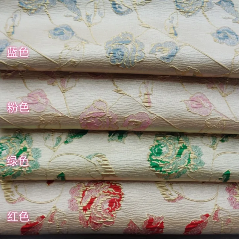 

Luxurious and jacquard embossed flower fabric golden thread branch fashion dress