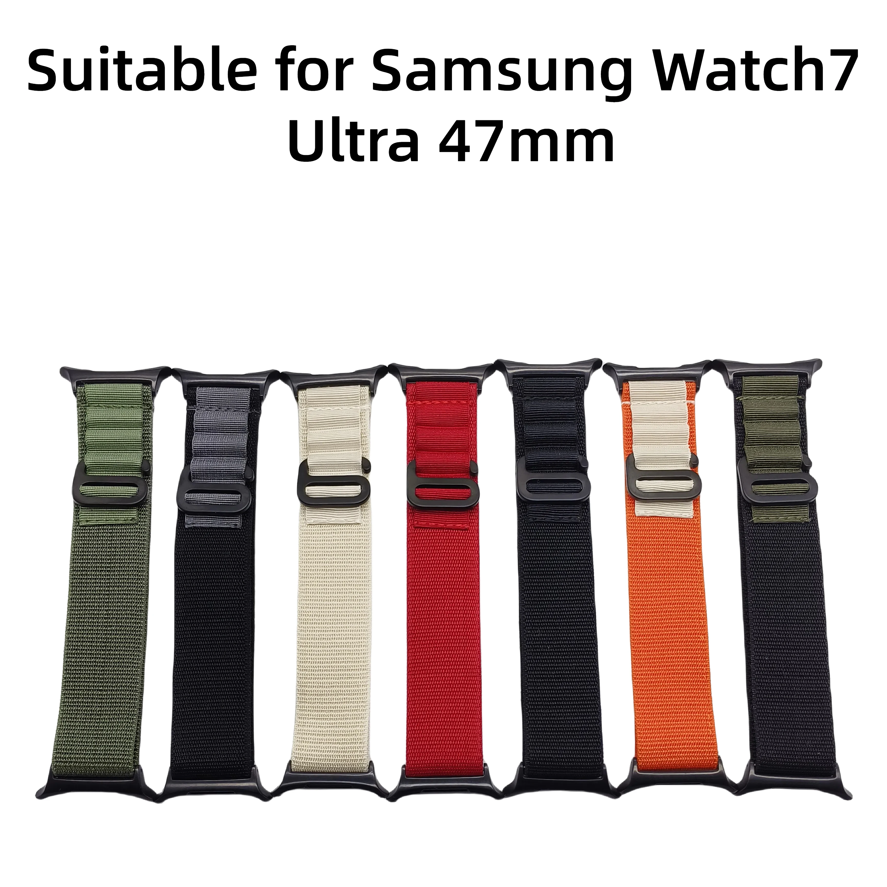 Customized Nylon Watch Strap for Samsung Galaxy Watch 7 Ultra 47mm, Compatible with Samsung Ultra Nylon Straps.