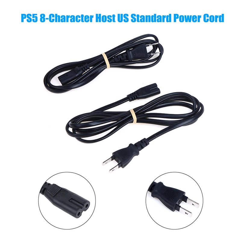 

PS5 Power Cord 8-character Wire Power Cord Supply US Standard Cable PS5 Flat Plug Charging Cable Host Power Connection Cable