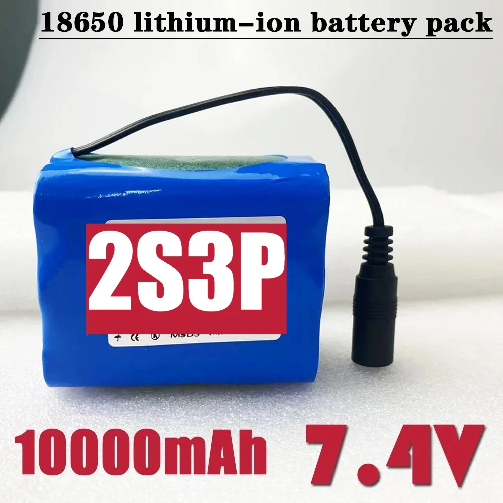 

2026 2s3p 18650 Литиевая батарея 7,4 В 10 Ач, встроенная BMS для велосипедных фонарей, рыболовных фонарей 7,4 В и лодок с дистанционным управлением