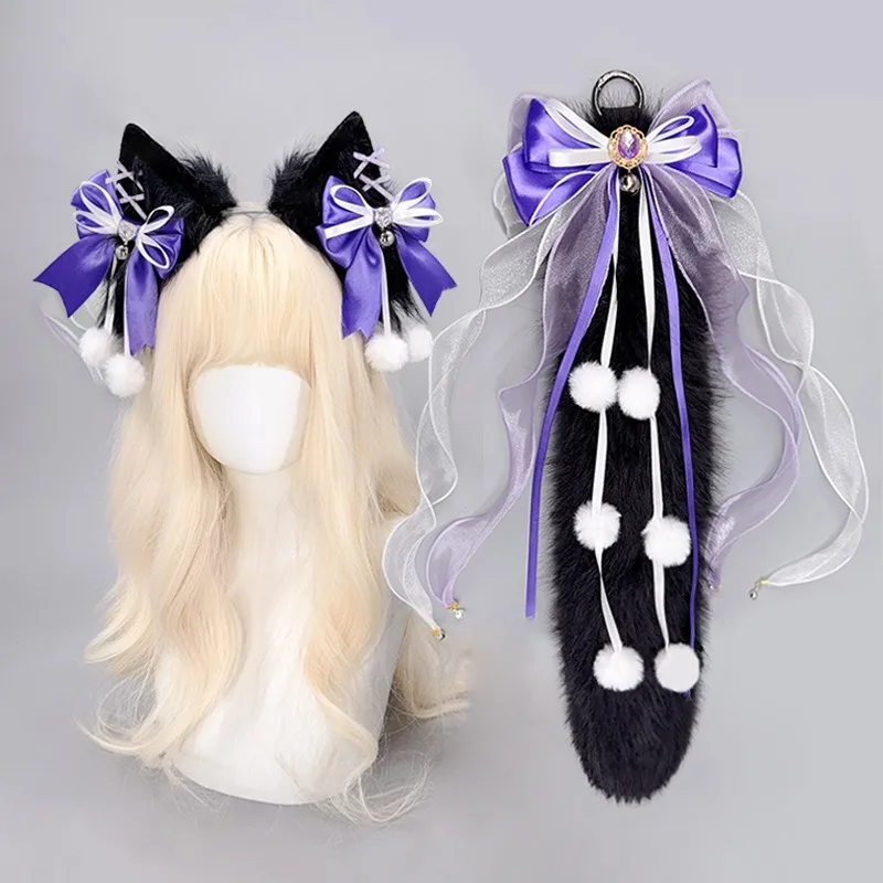 New  Cute Anime Cat Fox Fur Ear Hair Hoop Headband Cosplay Hairband Halloween Christmas Headbands Headwear Hair Accessories