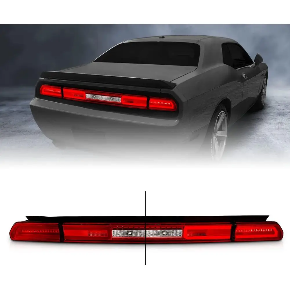 

for 2008-2014 Dodge Challenger Coupe Red LED Tube Tail lights Brake Rear Lamp Set - Passenger and Driver Side