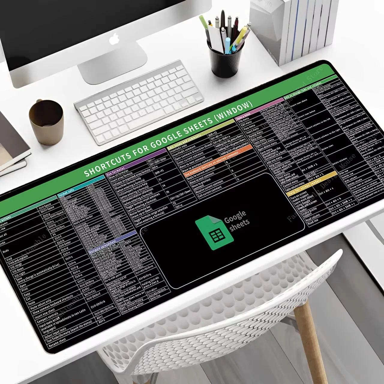 اختصارات لـ Google Sheets Windows Office Mouse Pad Shortcut Keys Desk Mat Cheat Sheet Mousepad Office Users Software Desk Pad #1