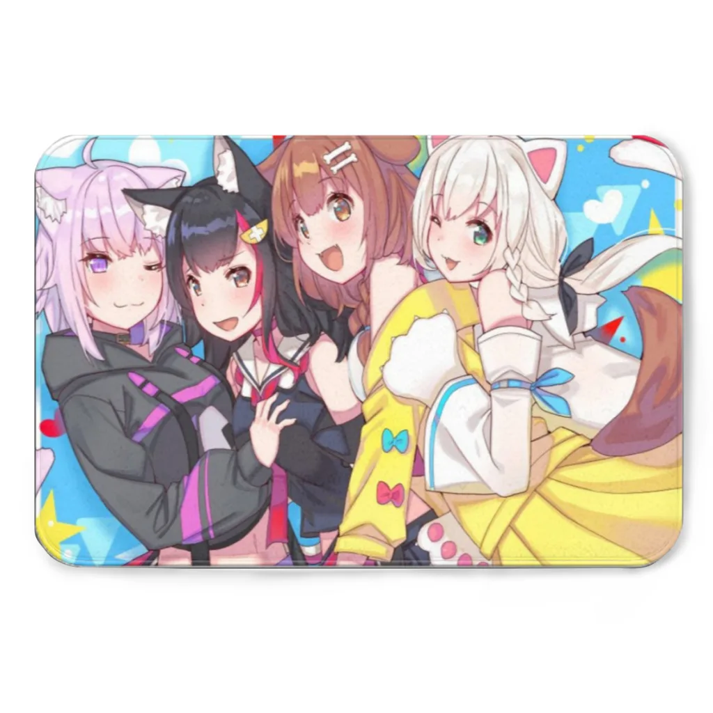 

Anime Hololive Kawaii Living Room Rug Carpet Flannel Slip Mat Decor Aesthetic Dressing