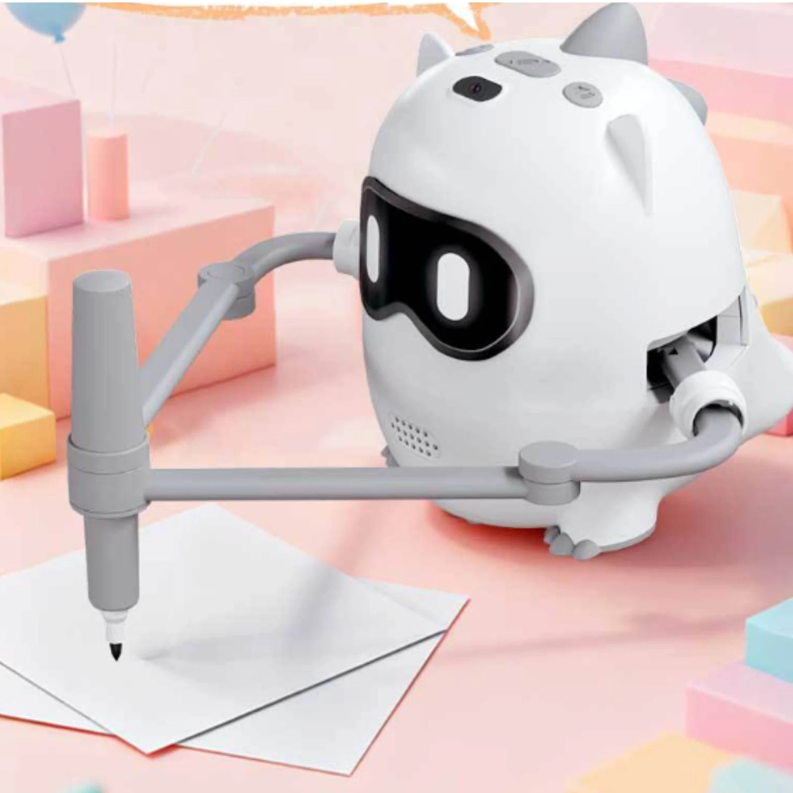 Drawing Robot with Pens Rechargeable Drawing Robot with Cards Toy Compact Child-Safe for Children, Home, Classroom