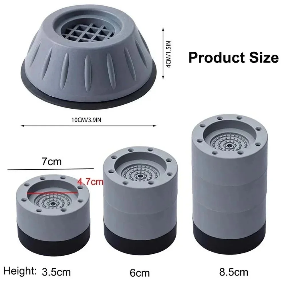 4Pcs Washing Machine Anti-vibration Foot Pad Rubber Slipstop Silent Supportor Furniture Leveling Foot Pads Household Accessories image 6