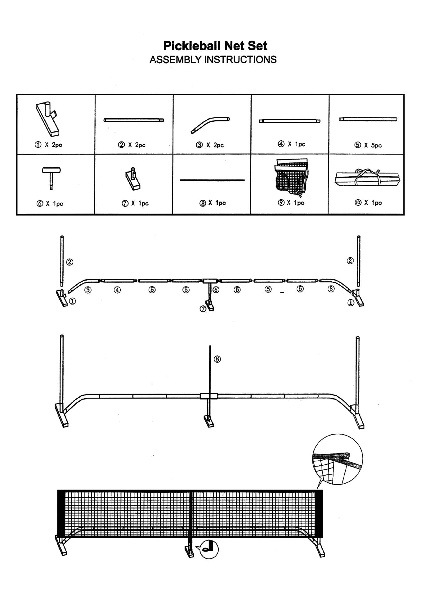 22FT Pickleball Net with Frame Lightweight Sturdy Interlocking Metal Posts with Carrying Bag for Indoor Outdoor Game