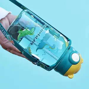 Nette Wasserflasche mit Stroh für Kinder, BPA, Leckage, Outdoor, tragbar, Kindergläser, Schule, 650 ml 6 Hauptverkaufskasse Canudo Kawaii - №6