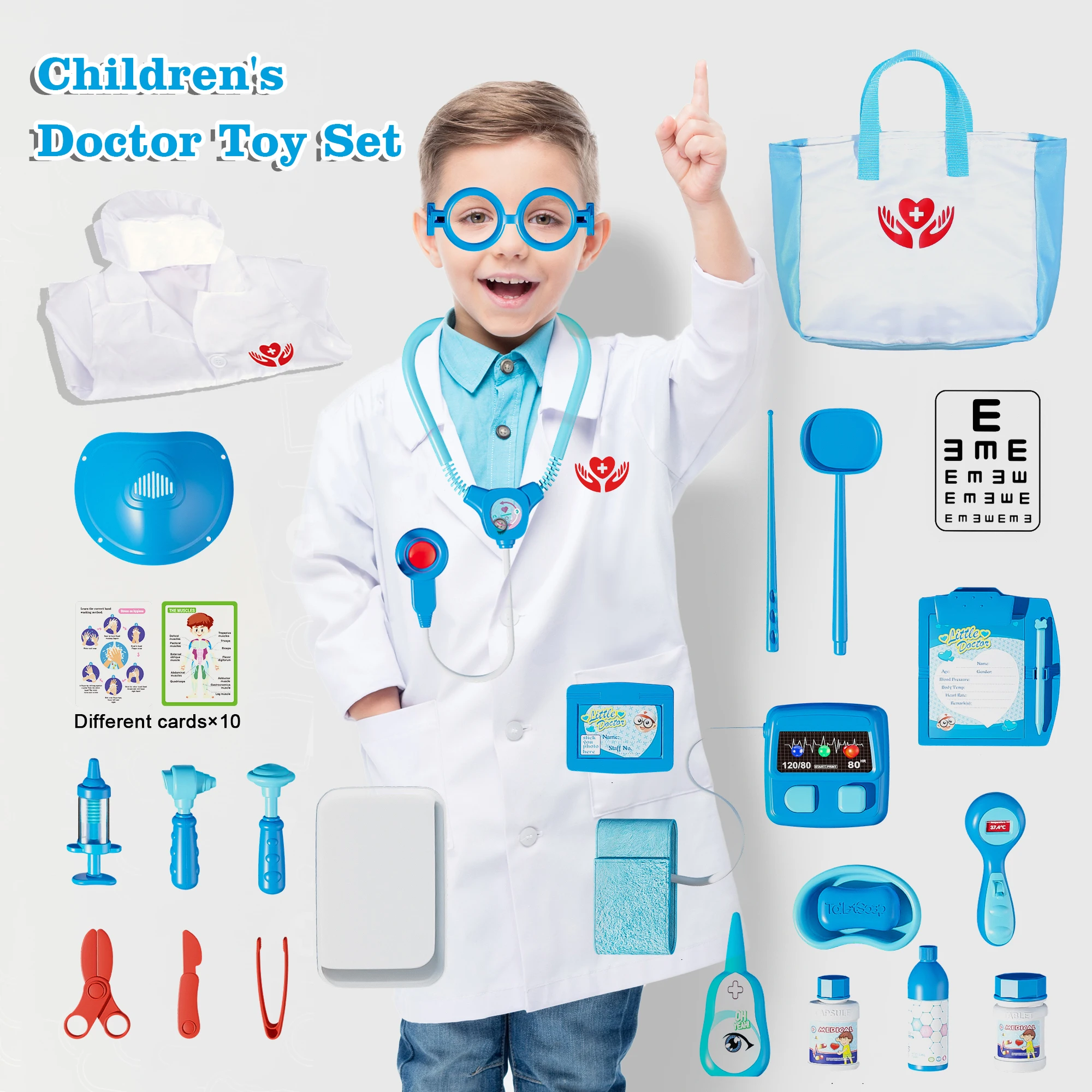 

Детский обучающий набор игрушек «Доктор» из 37 предметов, включает игрушки и униформу врача, унисекс, ролевой набор на Хэллоуин, игрушка-хирургический халат, подарок на день рождения, рождественский подарок