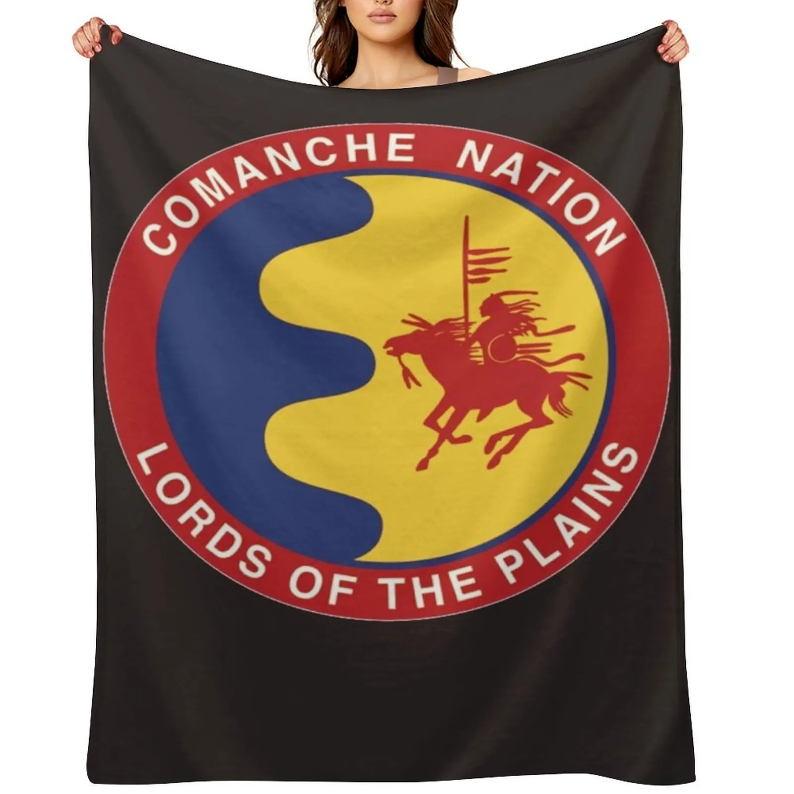 

Comanche Nation Seal Lords Of The Plains Throw Blanket Sleeping Bag Soft Big sofa bed Heavy Blankets