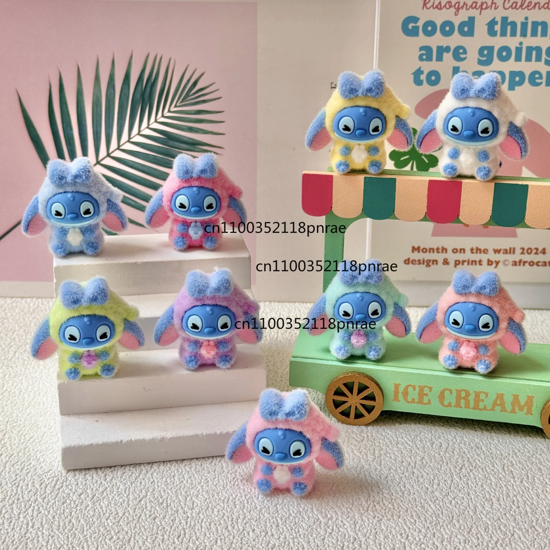 2025 9개/세트 미니 스티치 피규어 장난감 만화 피규어 데스크탑 장식 모델 장식품 남아 여아 크리스마스 선물