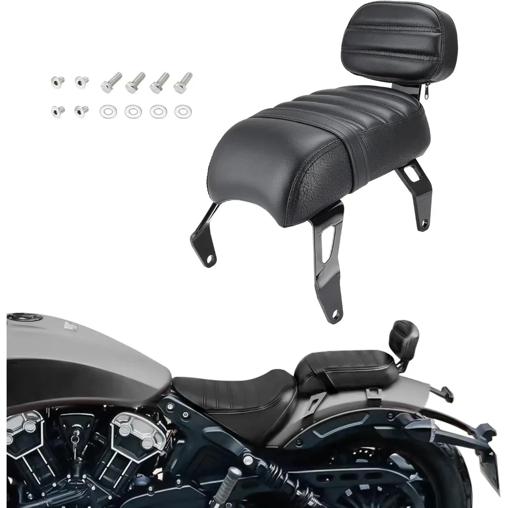 مقعد الركاب متوافق مع مقعد الركاب الكشفي الهندي لـ Bobber 2018-2024 استبدال مقعد OEM رقم: 2882853-VBA (أسود) #1