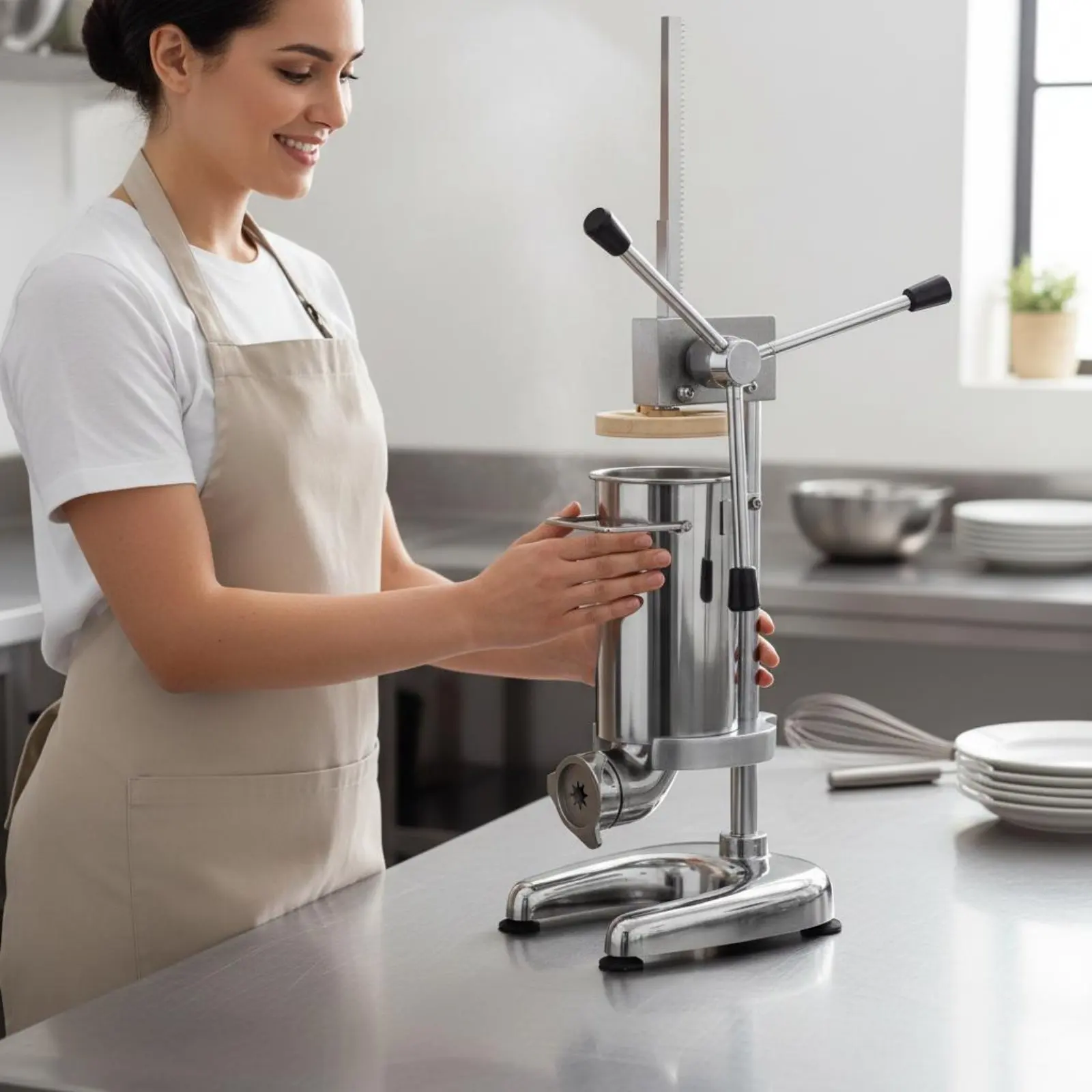 

Churros Extruder Machine 3L Capacity Stainless Steel Churros Machine Manual Churro Press Easy to Clean Heavy Duty for Restaurant