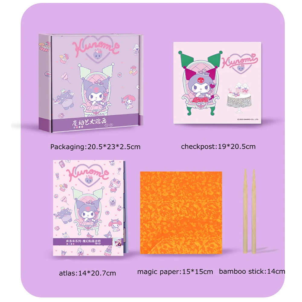 Sanrio Series of Children's Art Stickers Melody Kuromi Keroppi Colorful DIY Craft Puzzle Classic Cartoon Stickers