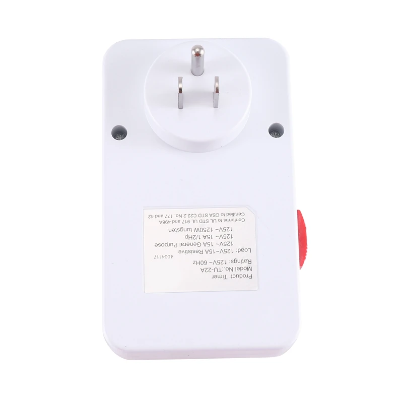 1 Pcs Indoor Mini 15Min-24Hour 22A Mechanical Outlet Timer 3-Prong Mechanical Outlet Timer US Plug Mechanical Outlet Timer