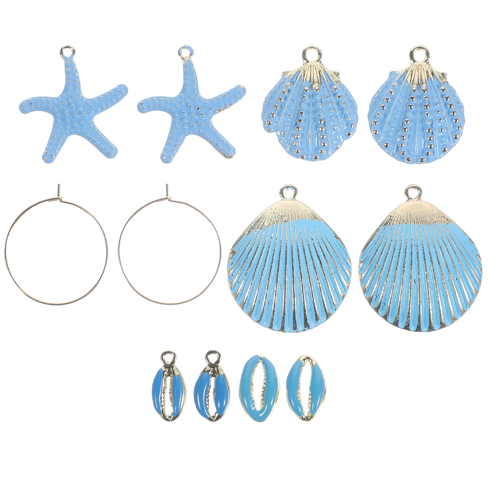 

1 комплект, круглые серьги-кольца, аксессуары, подвески в виде ракушек, подвески в виде морских звезд для самостоятельного изготовления ювелирных изделий ручной работы, брелки, ожерелья
