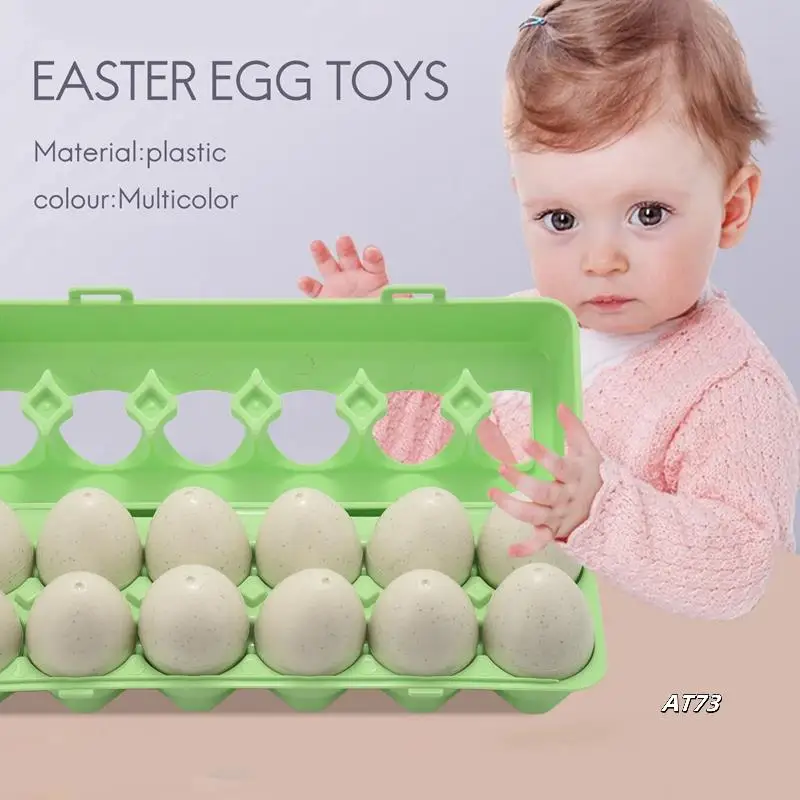 

12Pcs Easter Dinosaur Eggs Sensory Early Learning Fine Motor Skills Toys Educational Color Shape Puzzle Gifts