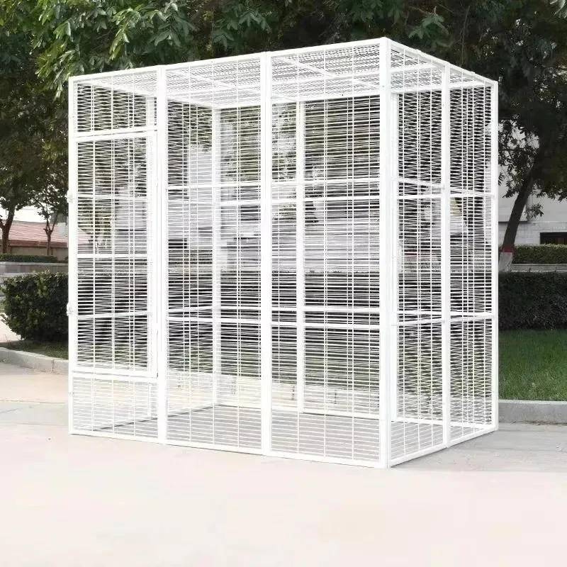2026 Large Powder Coated Iron Square Tube Parrot Breeding Cage Aviary For Commercial Bird Business,Large Modular Cat Cage Villa