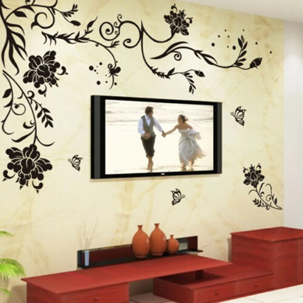 Stickers Wall Sticker Tools Vine Wall Wall Decals 1pcs Flower Home Living Room Removable Accessories Art Kit New