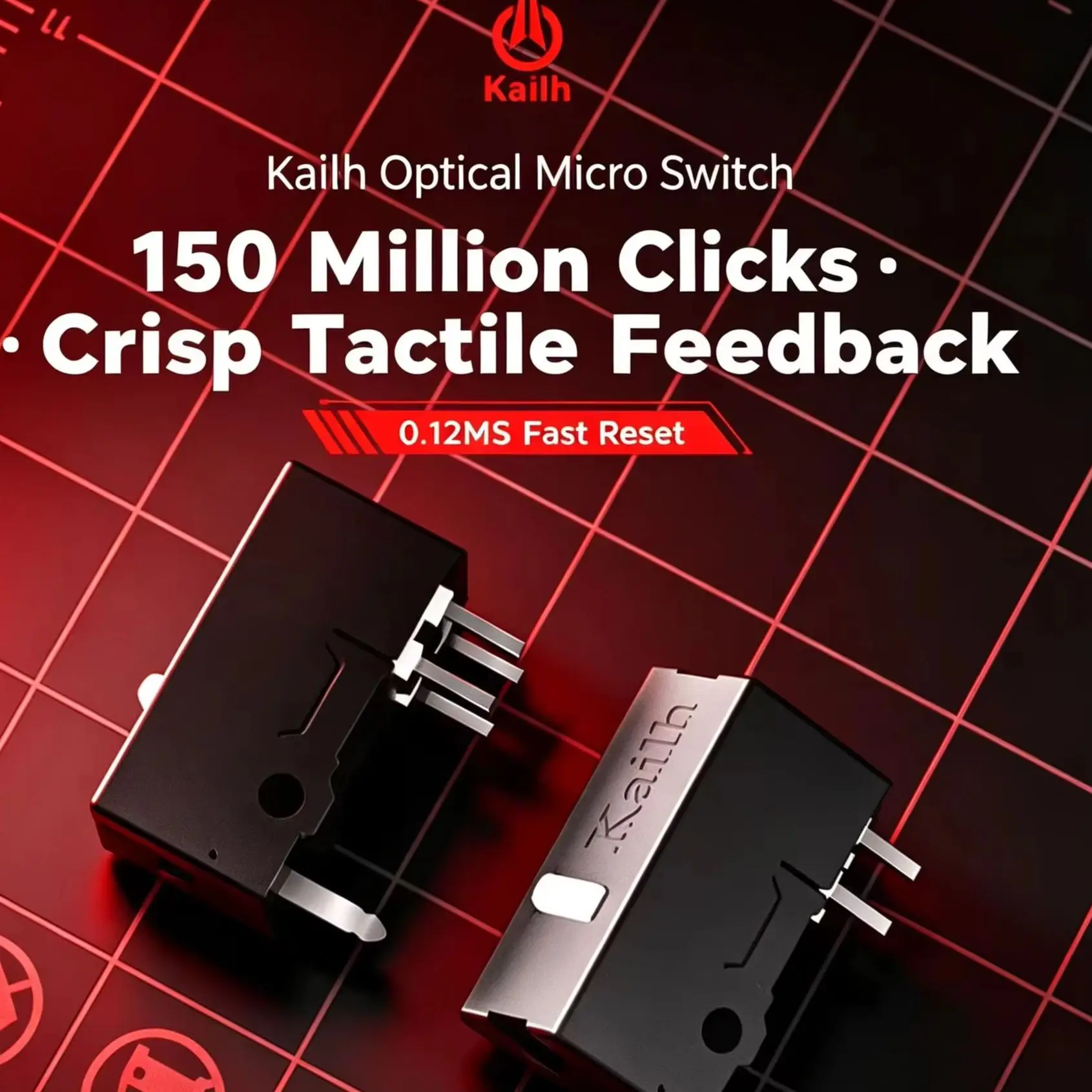 Kailh Optical Switch 150 million clicks lifespan gaming mouse micro switch compatible with ROG/Omrom for Logitech ATK