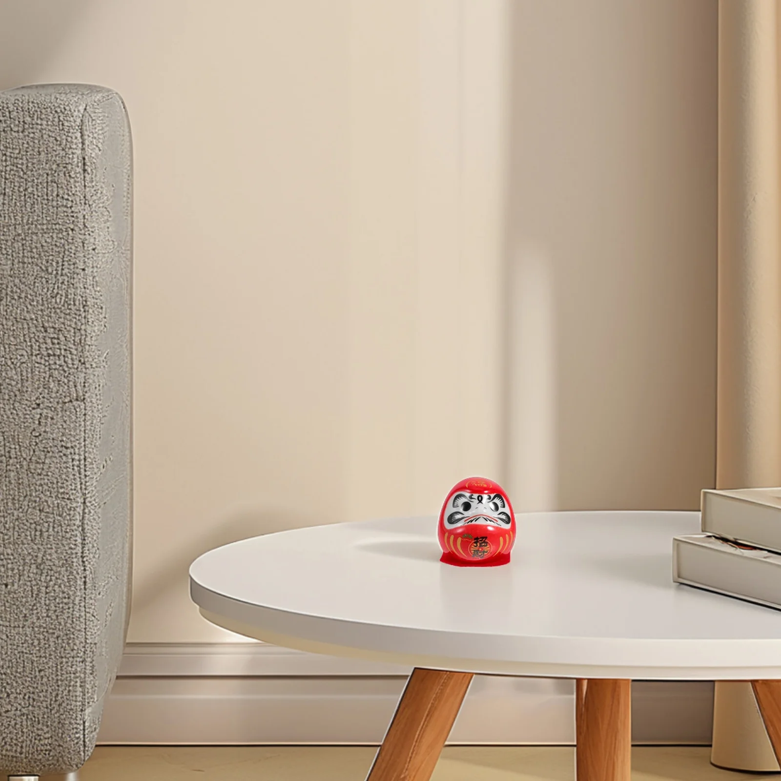 

Small Japanese Porcelain Good Luck Symbol Miniature Decor for Desk Shelf Car Interior Traditional Eastern Art