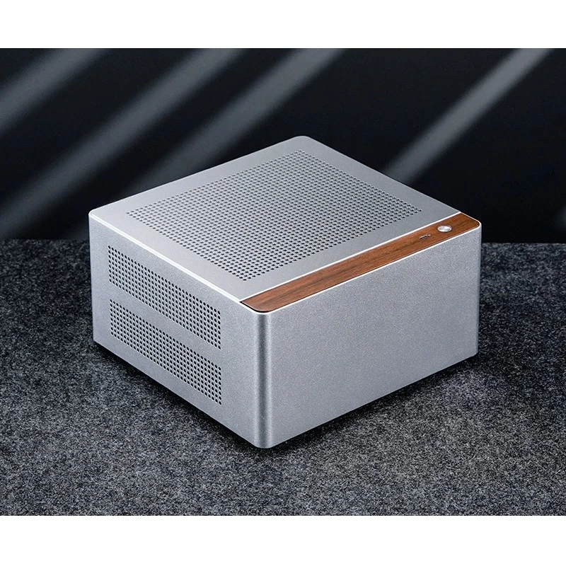 NV10 All‑Aluminum Mini ITX PC Case, A4‑Size Portable Desktop Chassis, Compact Small Computer Housing