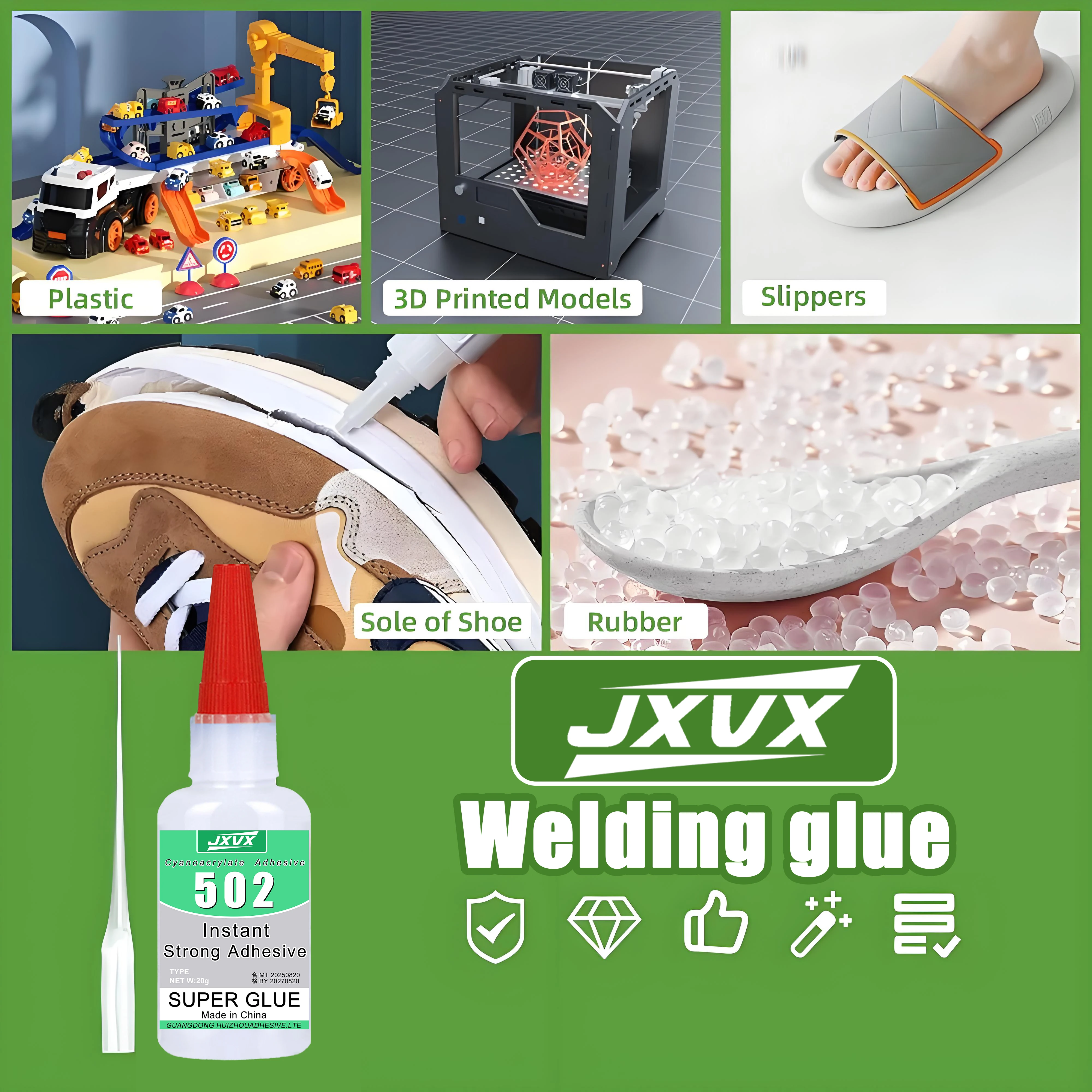 502 Superstarker Mehrzweckkleber, schnell trocknend, sofortiger Cyanacrylat-Kleber, sofortiger Schnellkleber, Holz, Glas, stärker, Kleber für alle Arten von Oberflächen.