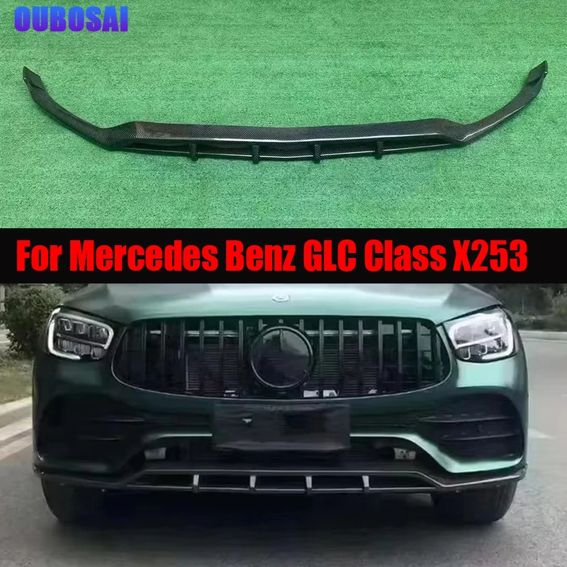 

For Mercedes Benz GLC Class X253 C253 Carbon Fiber Front lip Car Front Bumper Diverter Spoiler Diffuser Front lip chin