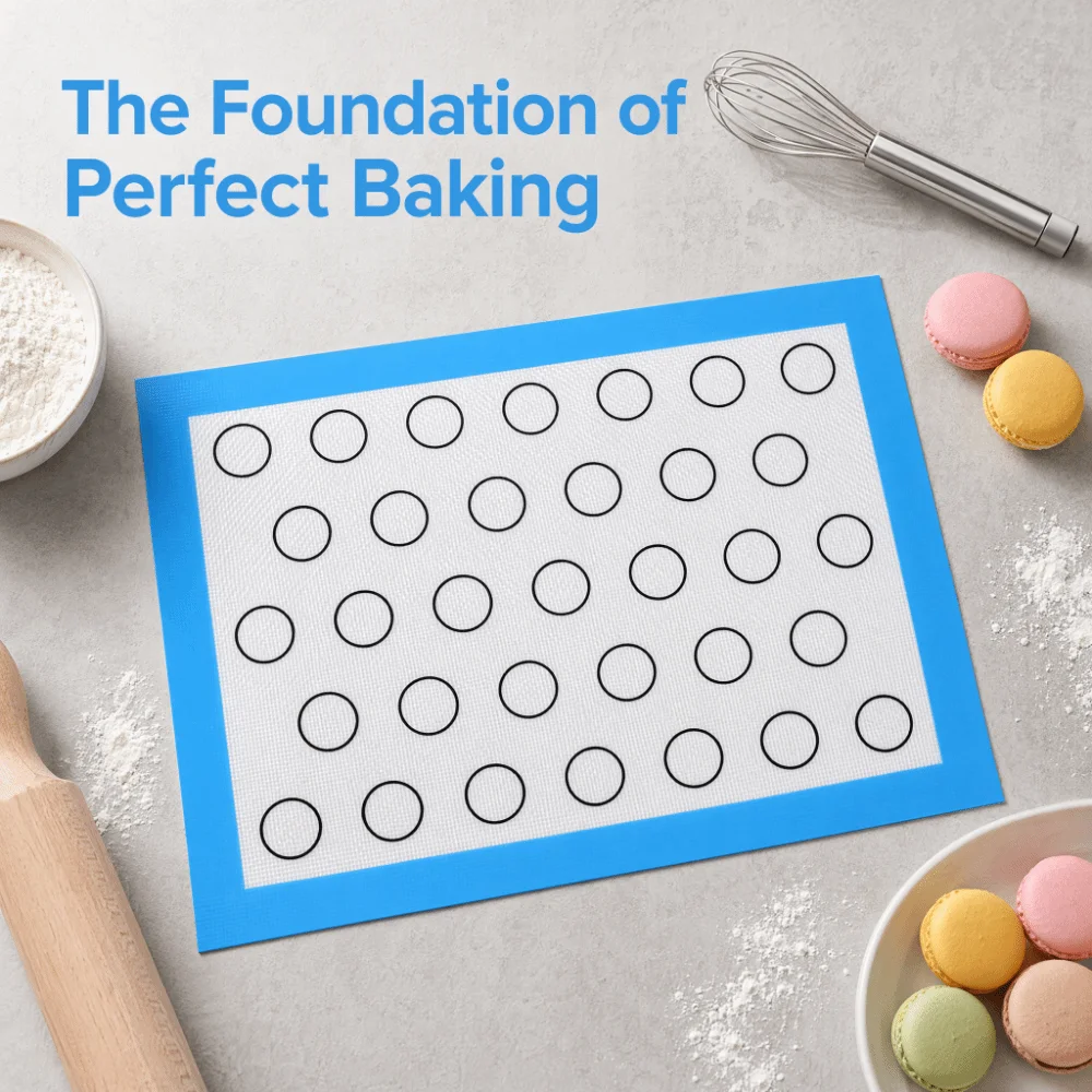 Food Grade Silicone Silicone Baking Mat Heatproof Macaron Guide Circles Oven Liner Easy to Clean Nonstick Surface