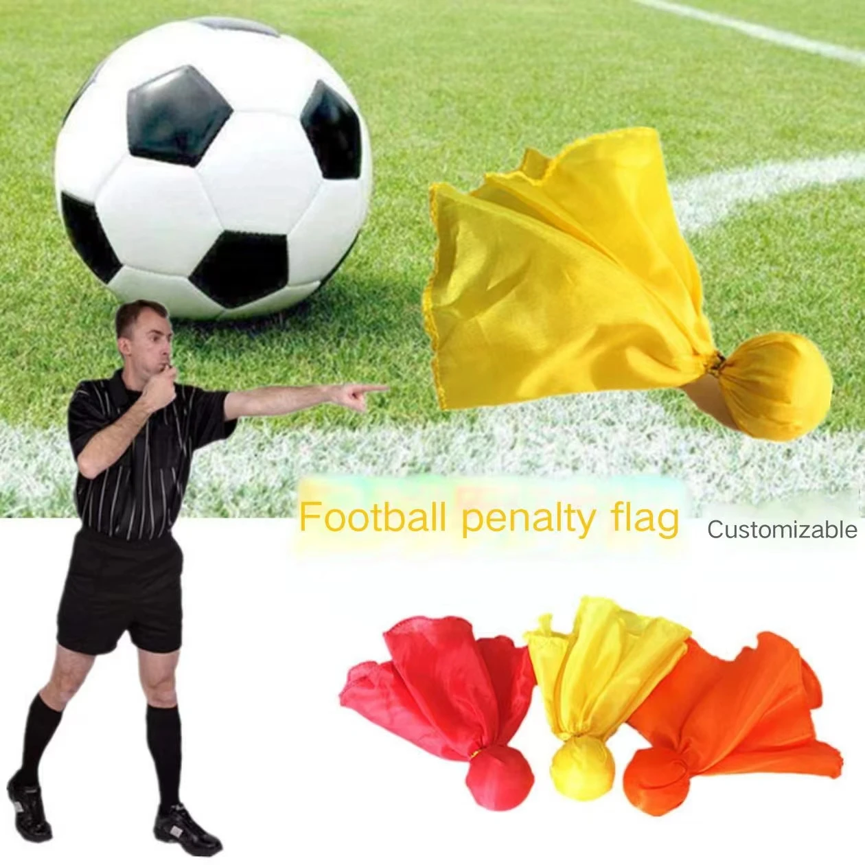 Football penalty flag, yellow flag, rugby referee, props, throwing flag, game supplies, punishment flag