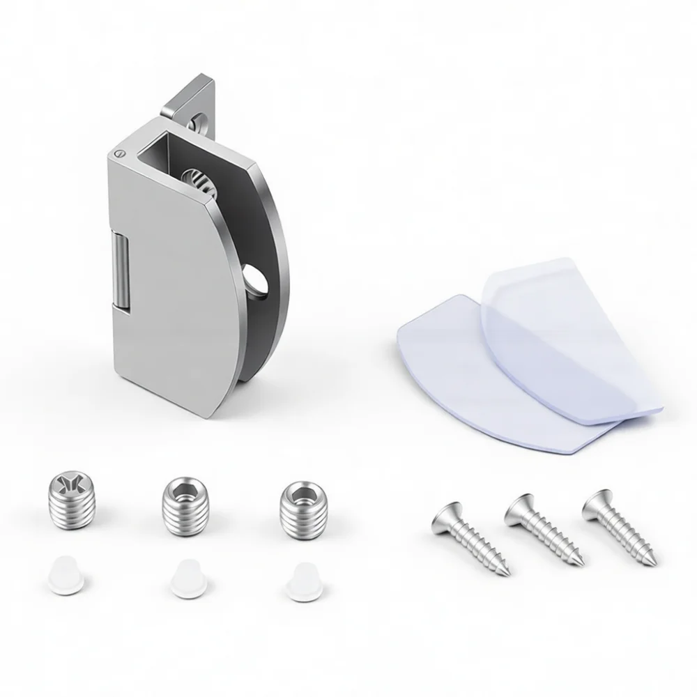 Advanced Glass Hinge For Furniture Showcase Cabinet Door No Drill Hardware Clamp Zinc Alloy Silver Black Construction
