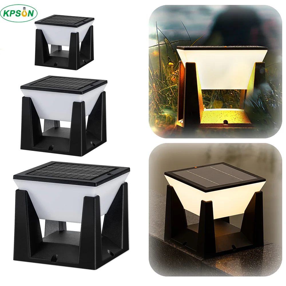 Outdoor LED Solar Lamp Waterproof Solar Pillar Lights Patio Landscape Lighting Leds Sun Energy Post Light for Yard Fence Garden