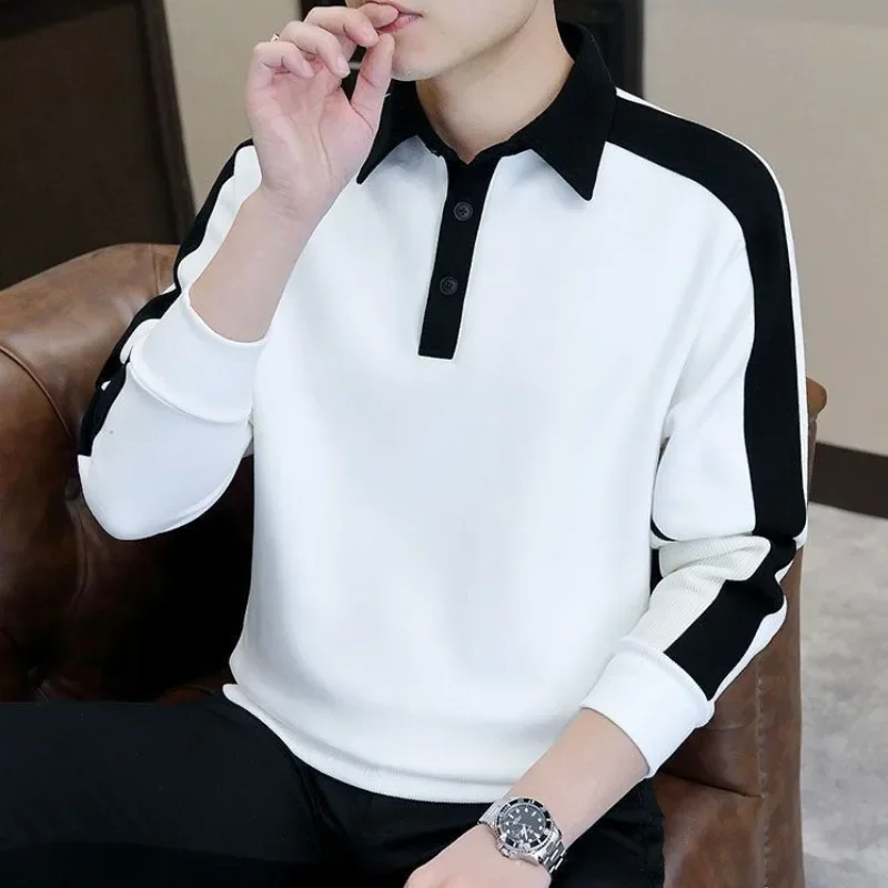 Baggy Pullover New Korean Autumn Mens Polo Shirts Designer Xl Fashion Trends 2024 Streetwear Tops High Brand Male Sweatshirts image 4