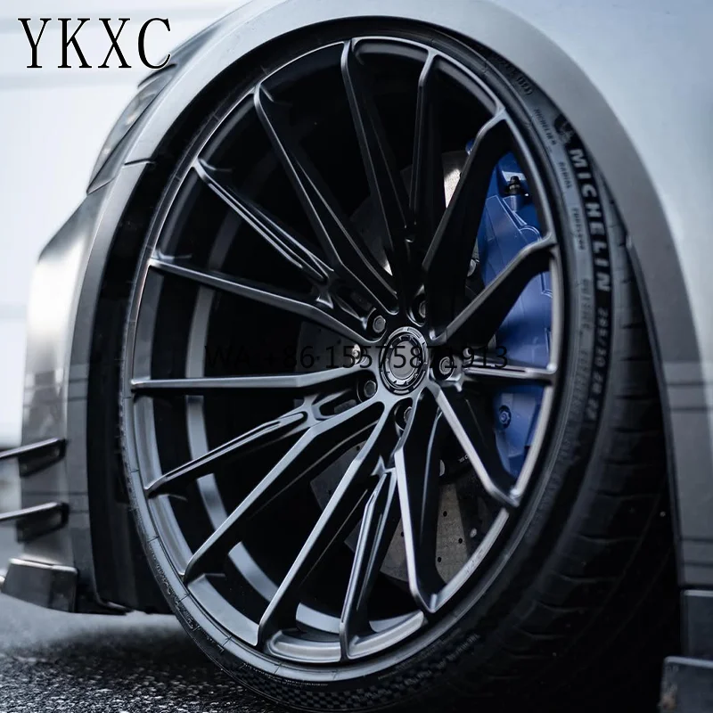 

Кованые диски Satin Black с глубоким вогнутым дизайном и множеством спиц для Audi mk5 5x114.3 5x120 5x112, 19-20 дюймов, для легковых автомобилей