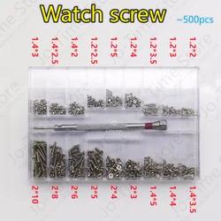 ~500pcs Watch-Repair Tool Watch Back Cover Screw Box Watch Maintenance Stainless Steel Screw Cross Small Screw Eyeglass Screw