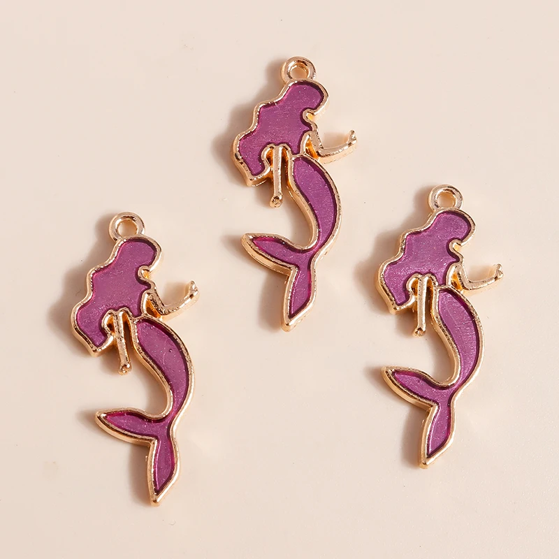 Leslie 10 teile/los Emaille Marine Leben Nette Fischschwanz Meerjungfrau Charms Anhänger für Halskette Ohrringe DIY Schmuck Machen Zubehör – Detail 11