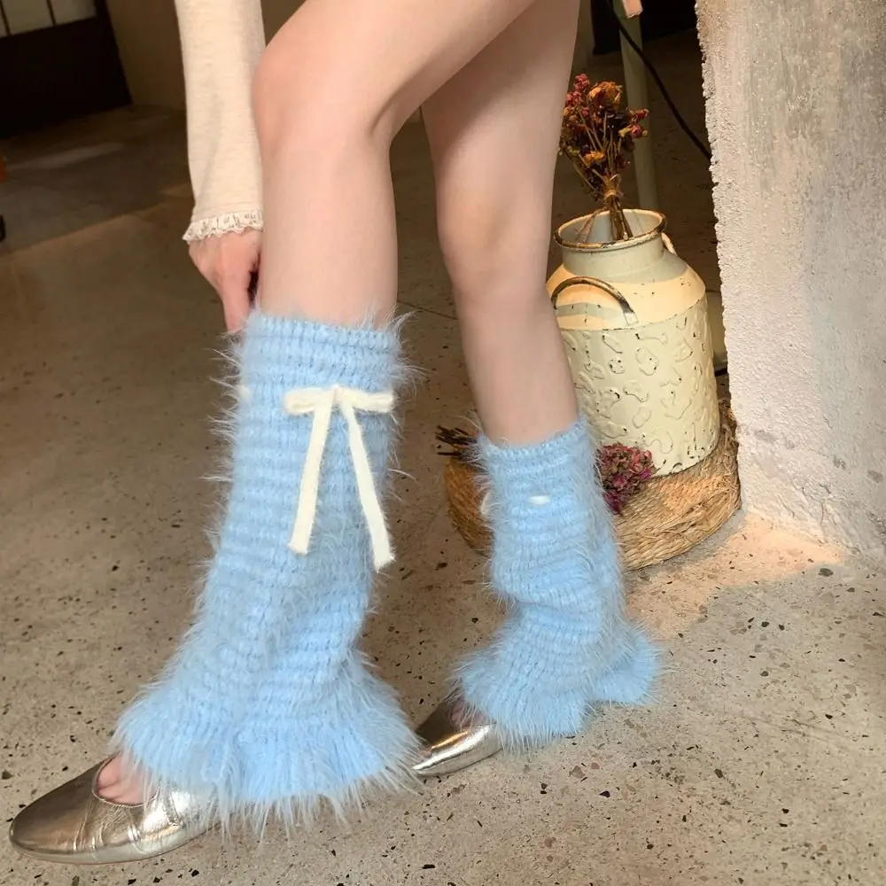 

Сплошной цвет Y2K, гетры на шнуровке, расклешенные милые балетные вязаные леггинсы, чулочно-носочные изделия, свободные гольфы, зимние