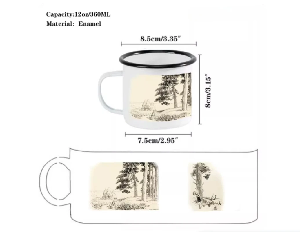 Funny Cartoon Tmall Enamel Mugs Camping Enamel Mug Adventure Campfire Party Beer Juice Cup Mountain Handle Cups Gifts For Camper 2