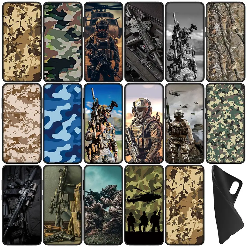 Camo Military Army Camouflage Special Forces Phone Case for Samsung Galaxy S24 S23 Fe Ultra Plus A05 A55 A35 A24 A25 A15 M55