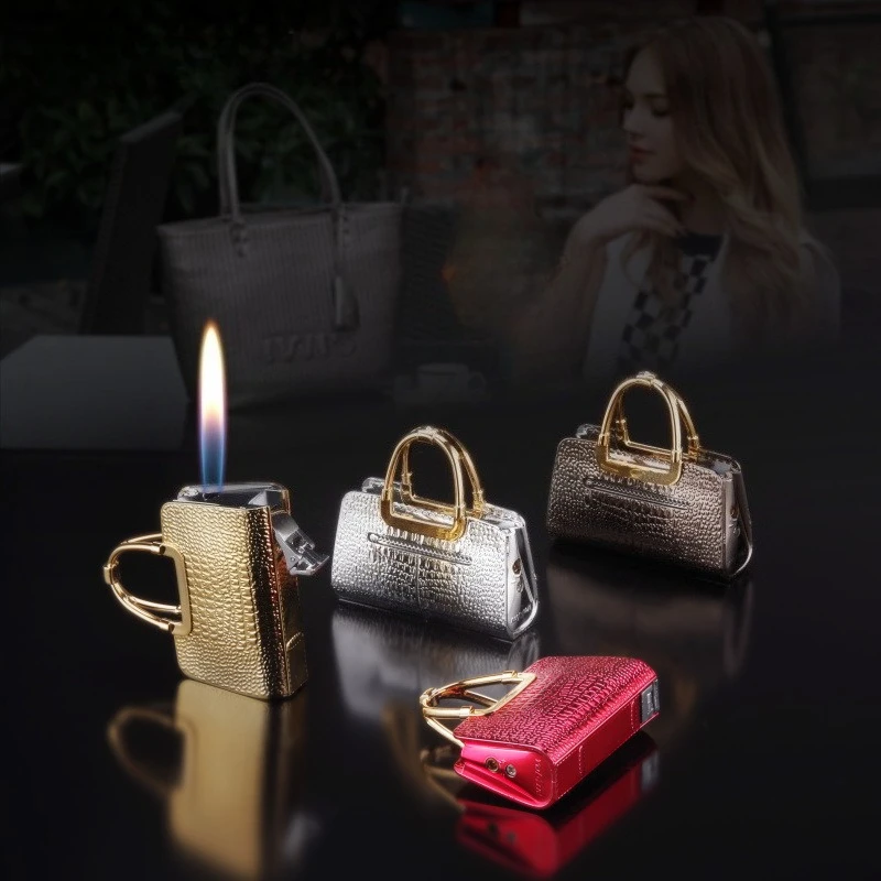 

Creative Women's Bag Style Torch Lighter Refillable Open Flame Butane Gas Lighter Gadget for Women's Gift Cigarette Accessories