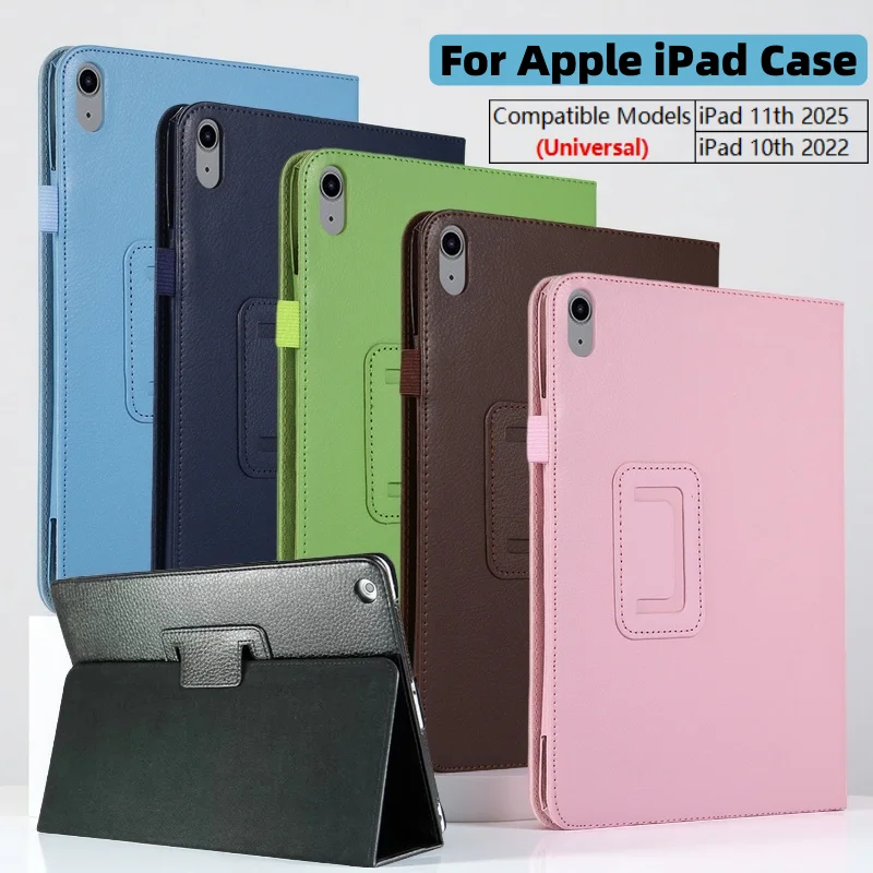 Funda For Apple iPad A16 Case 2025 A3355 Book Flip Two-fold Stand Tablet Cases Auto Sleep/Wake For iPad 10th Generation Case