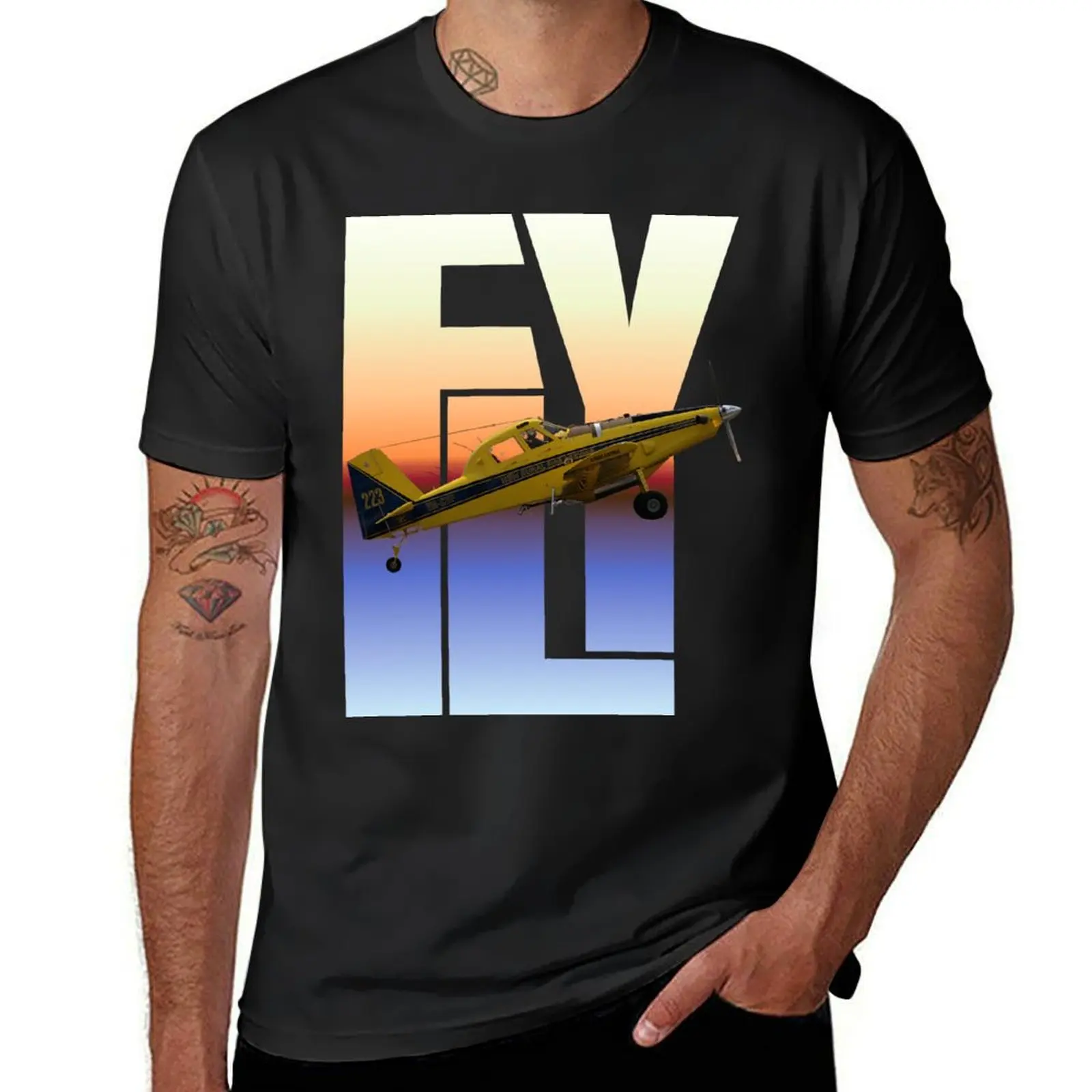 

Fly Design - Air Tractor AT-802 VH-CVF 20070218 T-Shirt custom t-shirts quick drying Men's t shirts