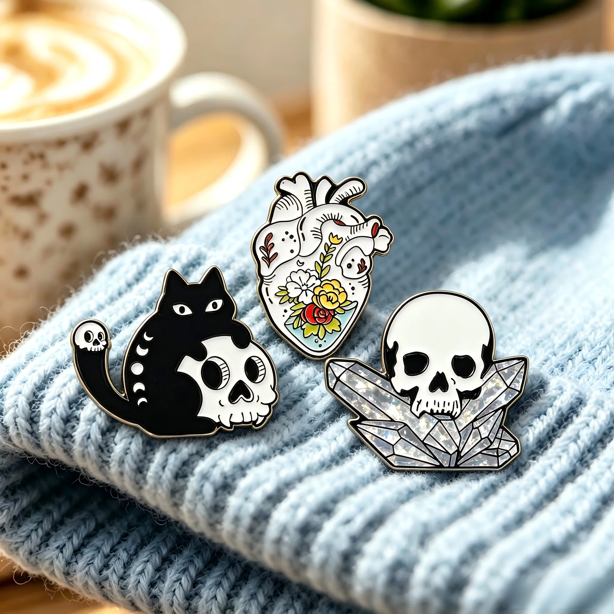Vintage Tattoo Floral Anatomy Heart Enamel Pin Medical Cartoon Brooch Drawn Vascular Graphic Badge For Clothing Ornament Gift