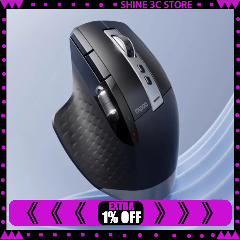 

Мышь RAPOO MT750, 3 режима, беспроводная Bluetooth-мышь, 4000 точек на дюйм, 800 мА, перезаряжаемая лазерная мышь для бизнес-игр, офисная большая ручная мышь, подарок