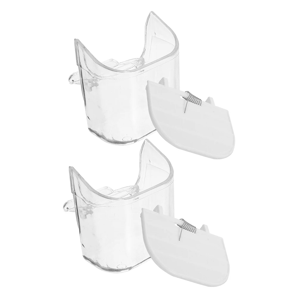 

2pcs Bird Cage Feeder Spillproof Hanging Food Water Container For Parrots Pigeons Finches Abs Material Easy Clean Reusable Dual