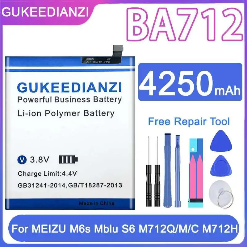

Для Meizu M6s Meilan S6 Mblu M712Q M C M712H аккумулятор для мобильного телефона BA712 4250 мАч долговечная замена премиум-класса