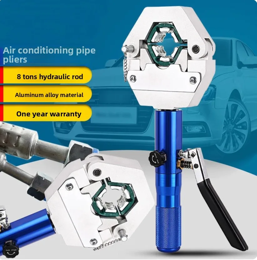 Manual Hydraulic Hose Crimper Tool for Auto AC Pipe Crimping Air Conditioning Hose Crimping Machine Pliers Kit