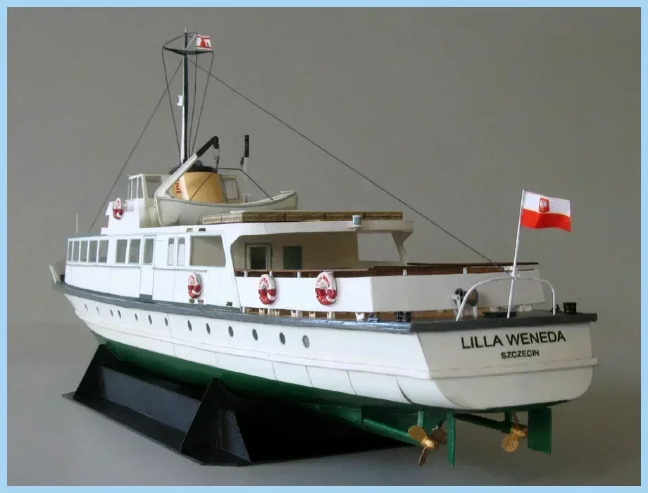 Paper Model 1:100 Polish Coast Ferry Night Cruise Yacht Super Exquisite Sailing Ship Model Birthday Christmas Gift