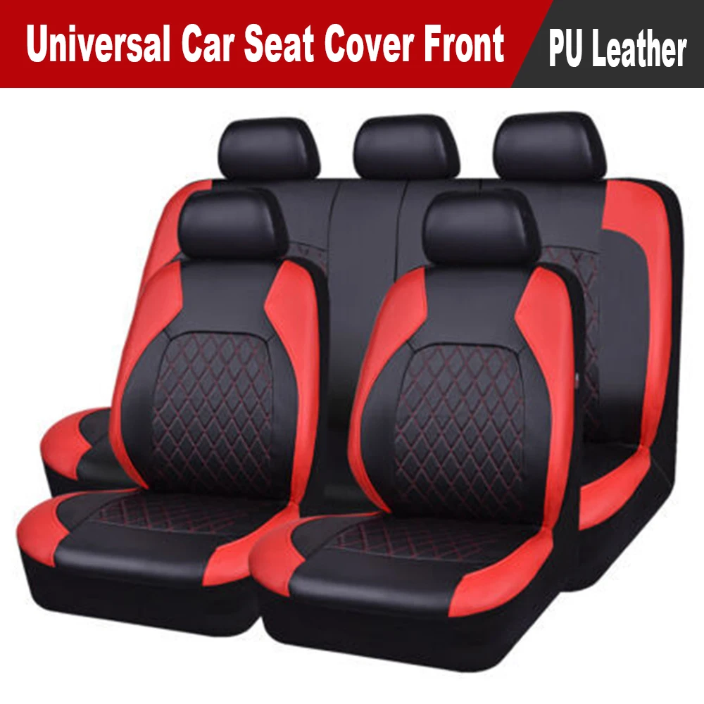 

Car Seat Cover Full Set Cloth Universal PU Leather Breathable ashable Suitable For Car Truck Van SUV Car Accessories