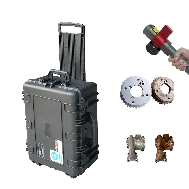 Handheld 200W 300W pulslaserreinigingsmachine voor hoge precisie automotor aluminium onderdelen gemakkelijk te verplaatsen